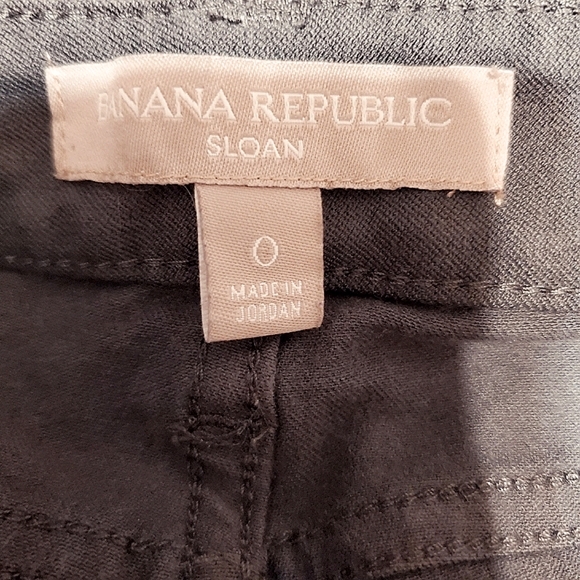 NWOT 'Banana Republic' Sloan Grey with Black Side Stripes Jeans Sz 0 - Picture 3 of 3
